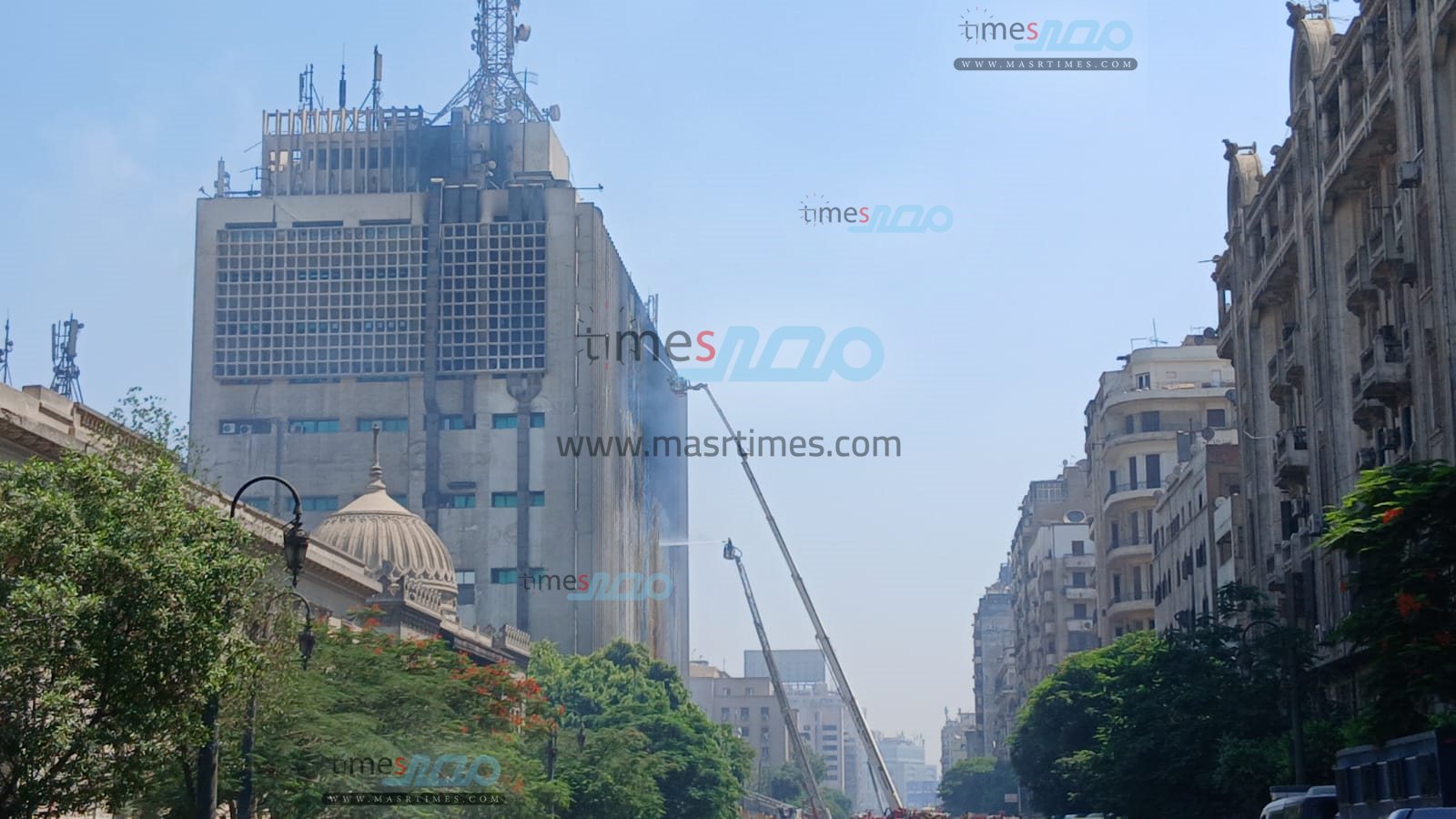 حريق سنترال رمسيس 