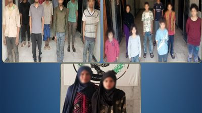 المتهمين والاطفال المضبوطة في التسول